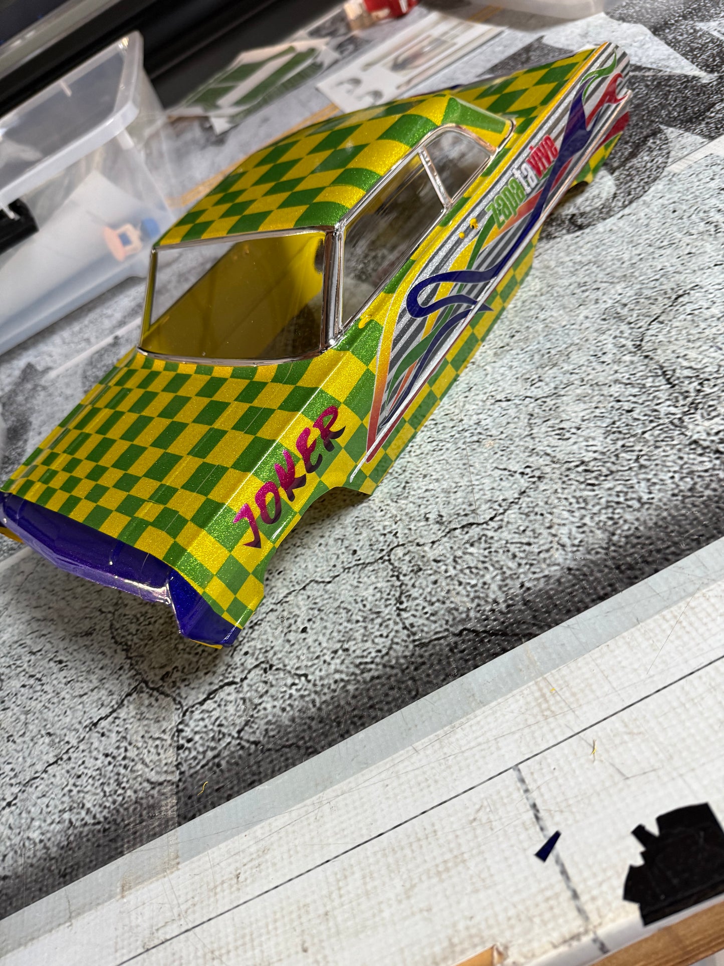 1963 Joker Impala Replica. This is a Full body wrap kit and does require full car breakdown. Only 30 kits will be printed and each one will be numbered 1-30. This is not an easy kit to install must have patience and some skill level